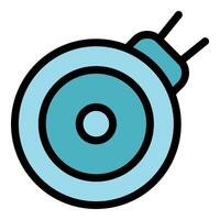 Futuristic round device emitting signals with two antennas vector