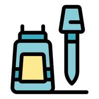 Cosmetic serum bottle with a pipette applicator promotes beauty and skincare routines vector
