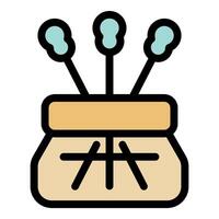 Reed diffuser spreading pleasant aroma in stylish home decor icon vector