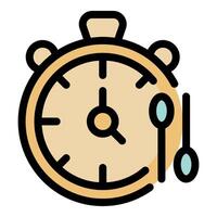 Intermittent fasting clock showing time to eat healthy food vector