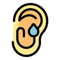 Ear infection with water drop showing otitis media vector