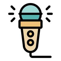 Podcast microphone broadcasting audio content creation vector
