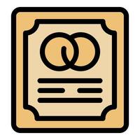 Marriage certificate representing official union and lifelong commitment symbolized by intertwined rings vector
