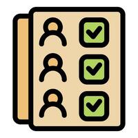 Choosing best candidates, checking employees attendance or interviewing applicants vector