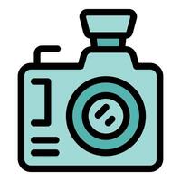 Modern digital camera with flash, capturing moments in style vector