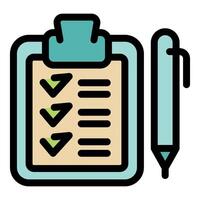 Clipboard with checklist and pen representing task management vector