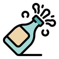 Sparkling wine bottle celebrating with cork popping out vector
