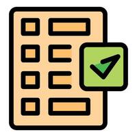 Completing checklist on clipboard with check mark icon vector
