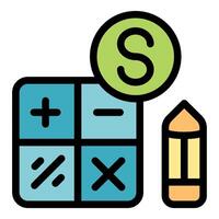 Pencil, calculator and money representing financial calculations vector