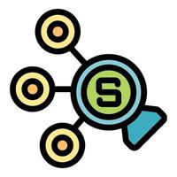 Decentralized finance spreading across network representing future of currency vector
