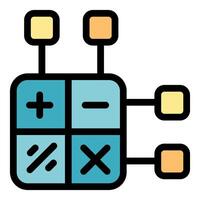 Calculator performing mathematical operations with connected nodes vector