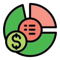 Financial pie chart representing budget allocation and investment strategy vector