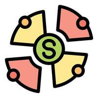 Colorful pie chart representing financial budget allocation vector