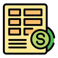 Spreadsheet with currency symbol representing financial analysis or accounting vector