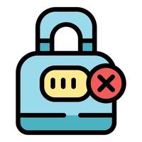 Padlock showing wrong password and blocking access vector