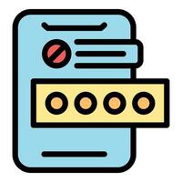 Entering wrong password in mobile phone with access denied notification vector