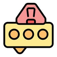 Notification icon showing three dots and exclamation point sign vector