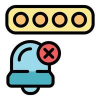 Notification bell with cross mark showing access denied for wrong password vector