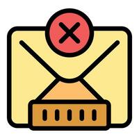 Envelope receiving showing sending error message notification symbol vector