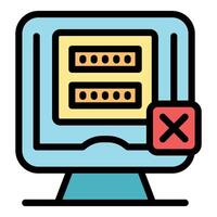 Computer screen showing login credentials refused access vector