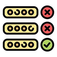 Password loading with progress indicator showing completion status vector