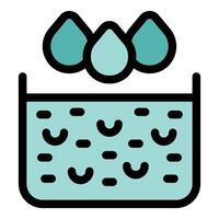 Water droplets falling into container with bacteria, virus, or germs vector