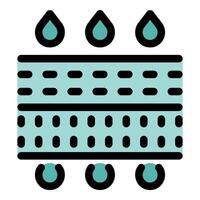 Waterproof breathable membrane protecting from water drops and allowing moisture vapor to pass through vector