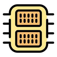 Electronic microchip connecting digital devices and enabling technological advancements vector