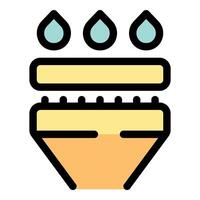 Filtering water drops through layers creating clean purified liquid vector