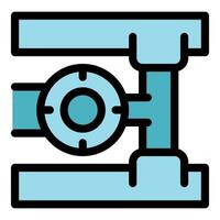 Water pump controlling flow in pipeline system vector