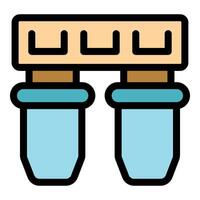 Water filter cartridges showing filtration system for clean drinking water vector
