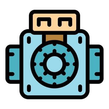 Car engine part with gear and pipes displaying complex mechanics vector