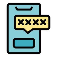 Smartphone showing password notification for mobile security vector
