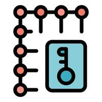 Key representing data encryption and blockchain technology vector