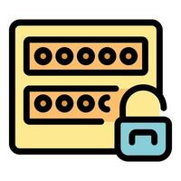 Server room password protected showing security policy vector