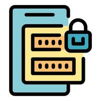 Smartphone security showing password protection and padlock vector