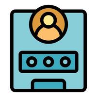 User is logging in, entering password, personal profile, account, authorization, and security vector