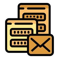 Server rack sending email via network connection vector