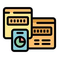 Web analytics and data analysis with charts and passwords protecting information vector