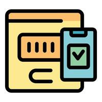 Secure website login with two factor authentication showing password and checkmark vector