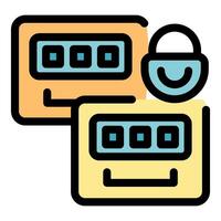 Secure credit card processing protecting online transactions with encryption technology vector