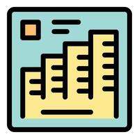 Architectural project showing increasing buildings on a plan vector