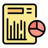 Business report showing pie chart and bar graph for data analysis vector