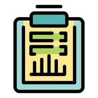 Clipboard showing bar chart and checklist for task management vector
