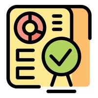 Approved business report with chart and check mark icon vector