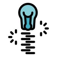 Light bulb shining with motion lines representing speed and innovation vector