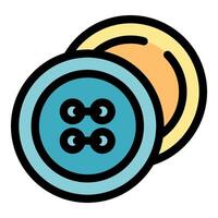 Blue button showing its back and front parts vector
