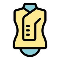 Mannequin wearing sleeveless top with buttons and collar vector