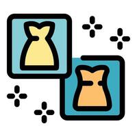 Ar app showing two dresses for virtual try on experience vector