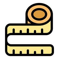 Measuring tape icon showing length and measurement vector